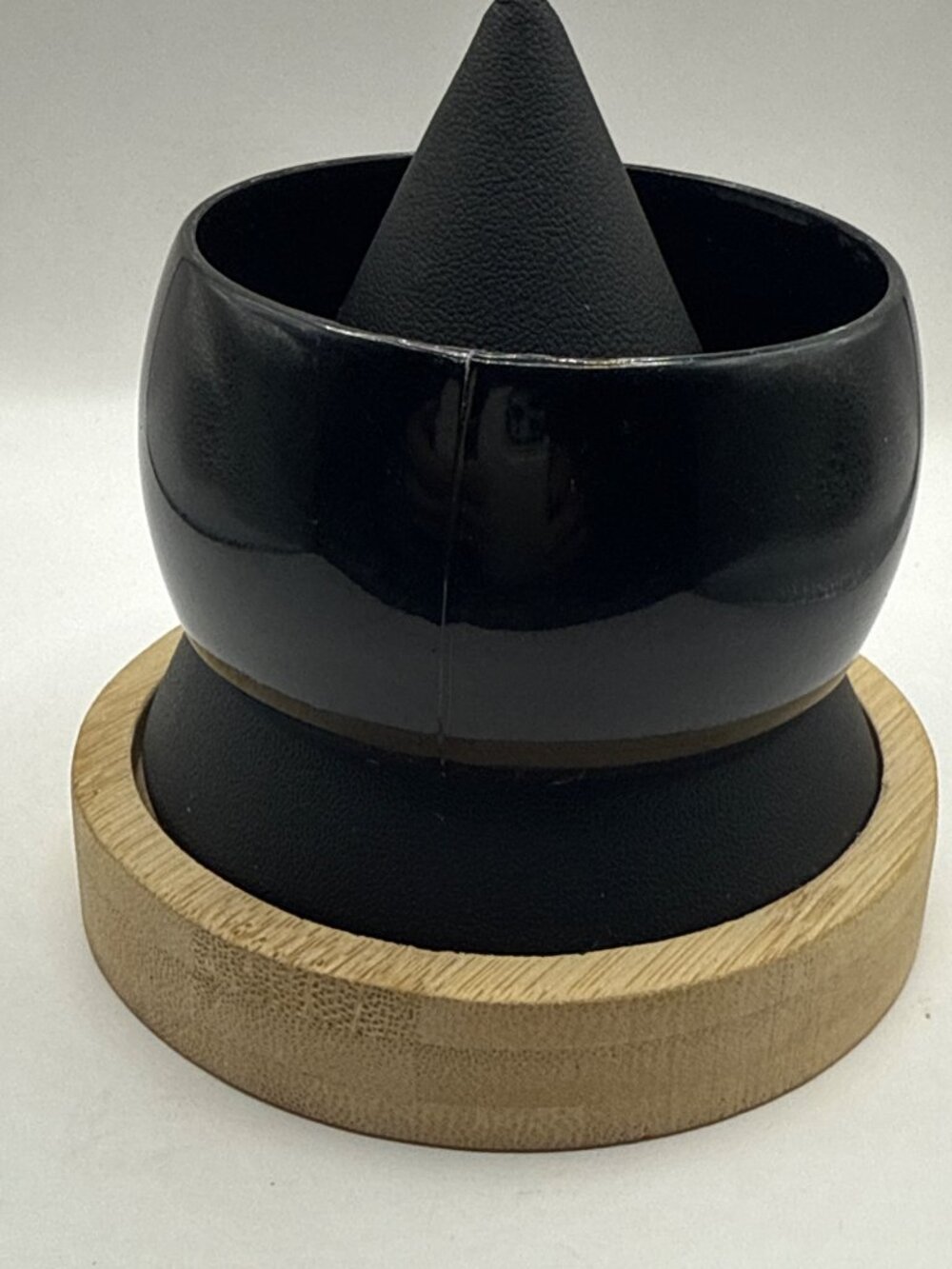 Chunky Vintage Black Bangle Bracelet Bold MCM Goth Witchy Minimalist Jewelry